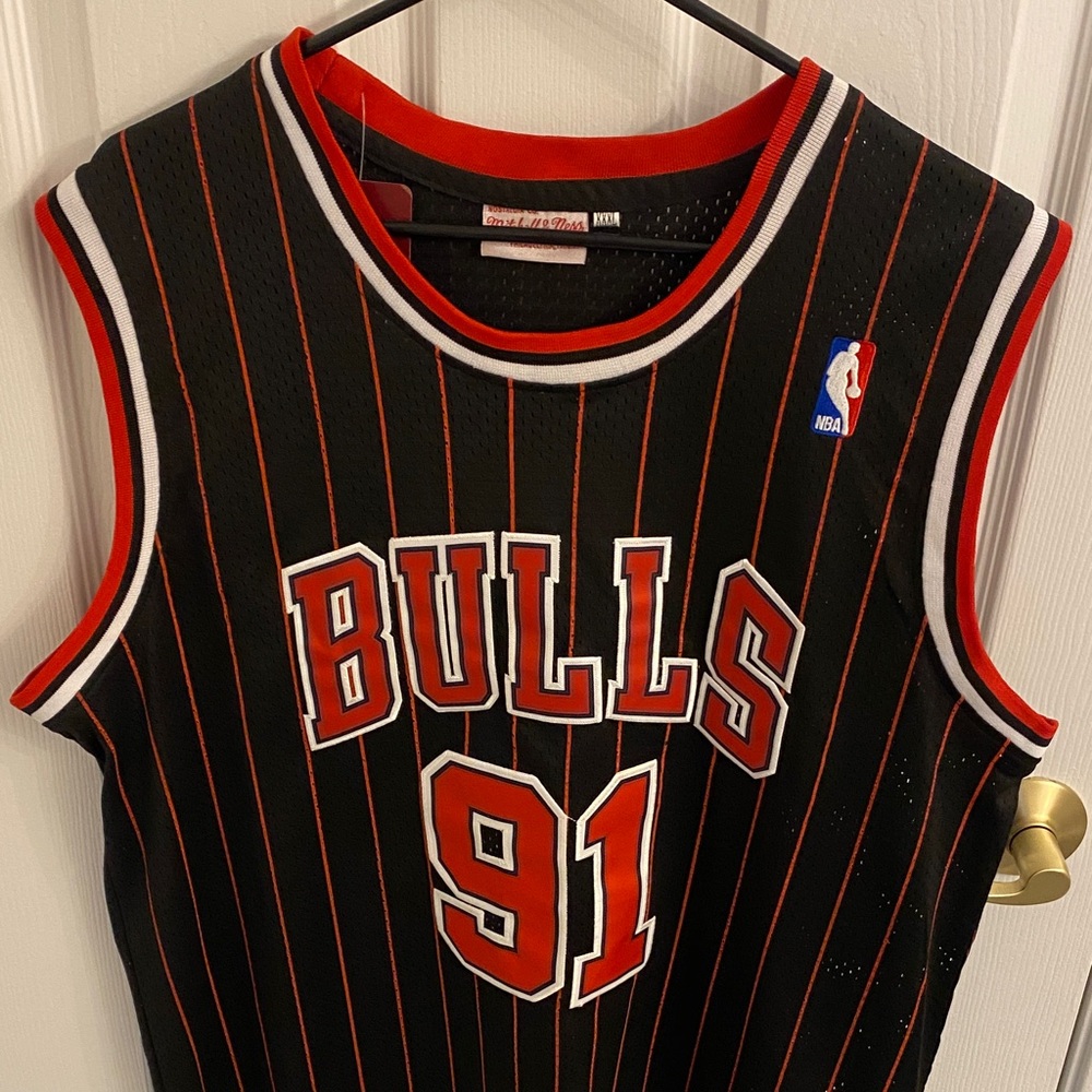 Men’s Chicago Bulls Dennis Rodman Mitchell & Ness Black Hardwood Classics Jersey